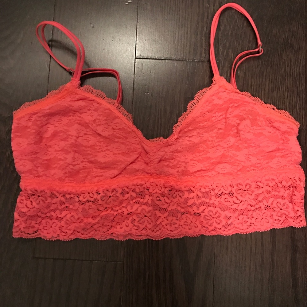 Orange lace bralette